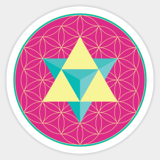 Merkaba on Flower of Life Sticker